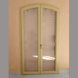 ventanas aluminio madera mixto con curva